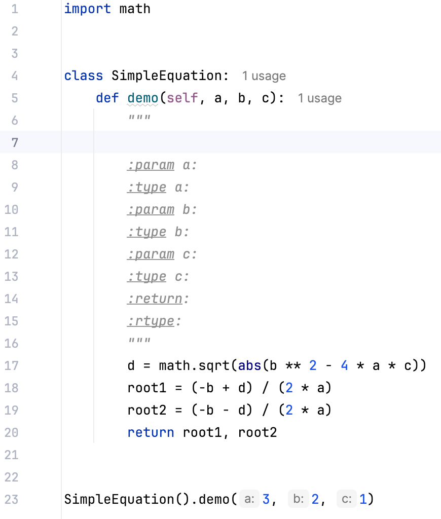 Docsting example
