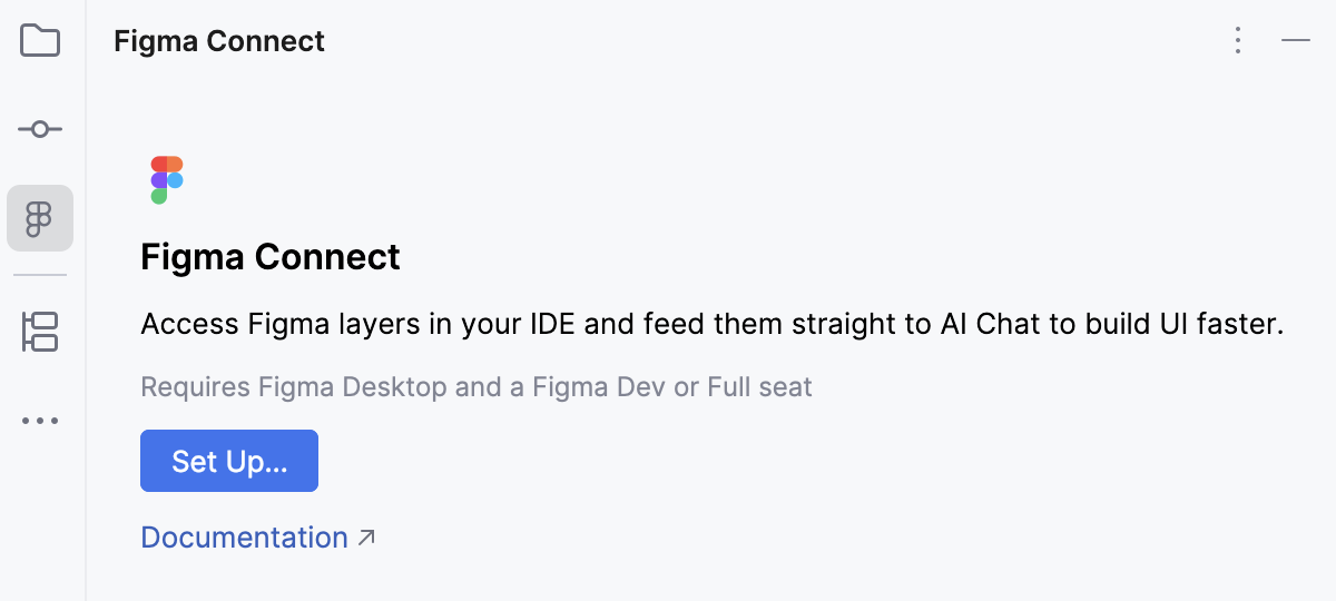 The Figma Connect tool window with the Set Up button
