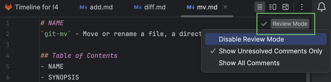 Review incoming GitLab merge requests | WebStorm Documentation