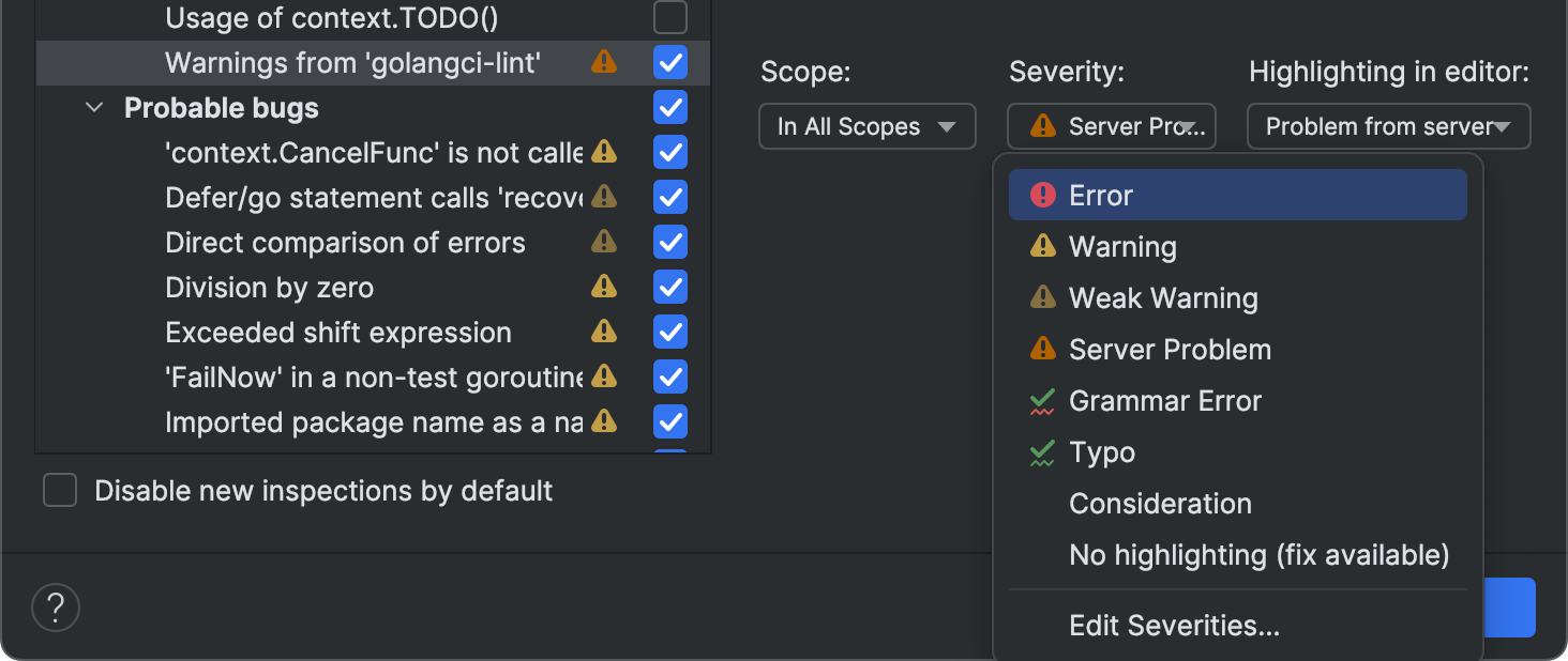 Configuring golangci-lint | GoLand Documentation