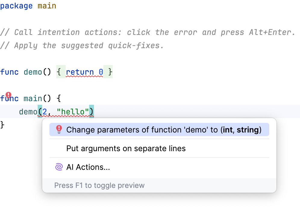 Change function parameters Change function parameters
