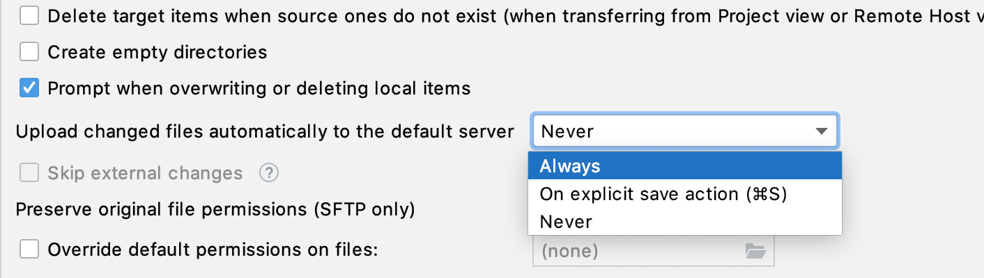 Configuring upload and download settings Configuring upload and download settings