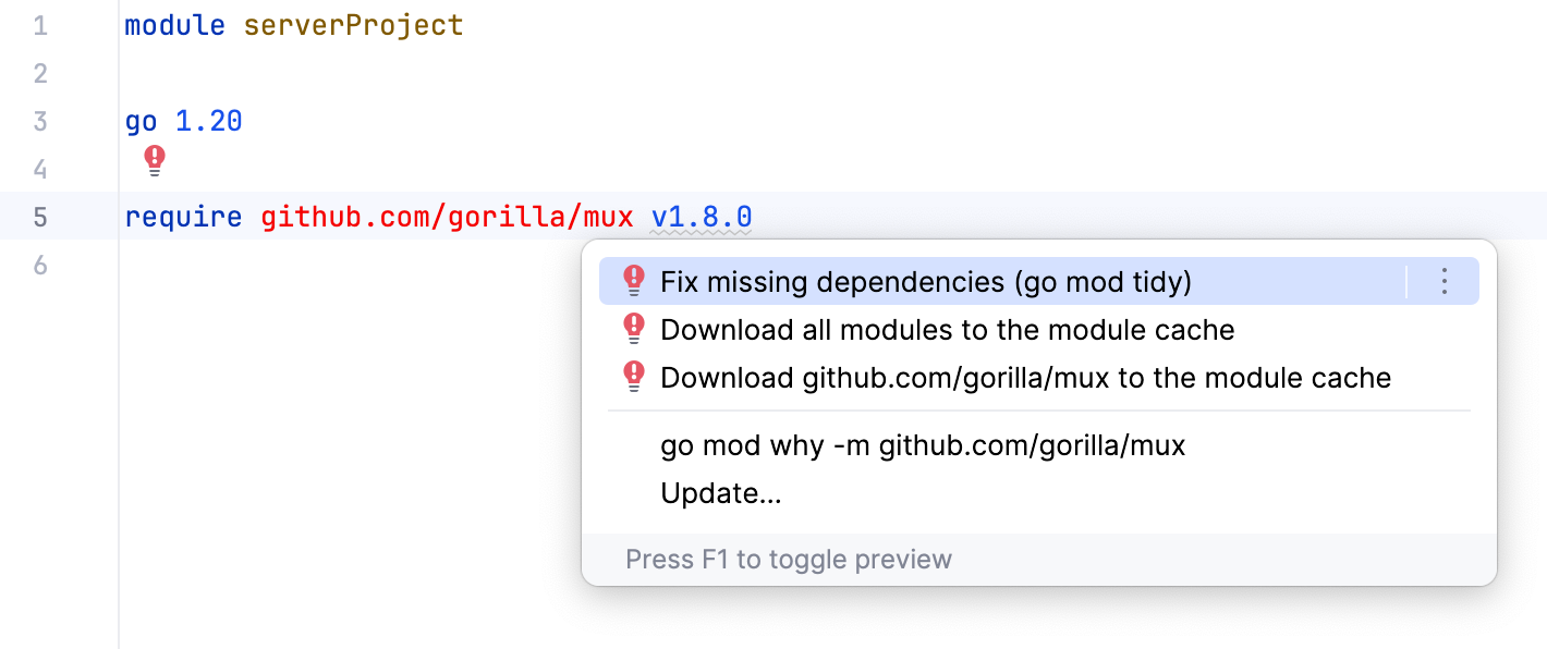 Download all modules to the module cache Download all modules to the module cache
