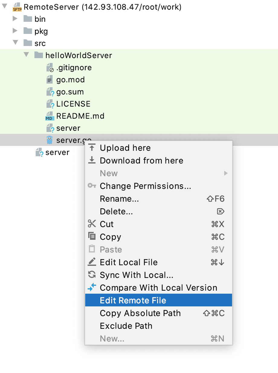 Edit file on remote host Edit file on remote host