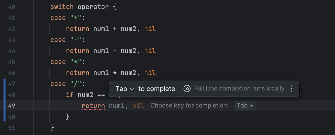 Full Line code completion | GoLand Documentation