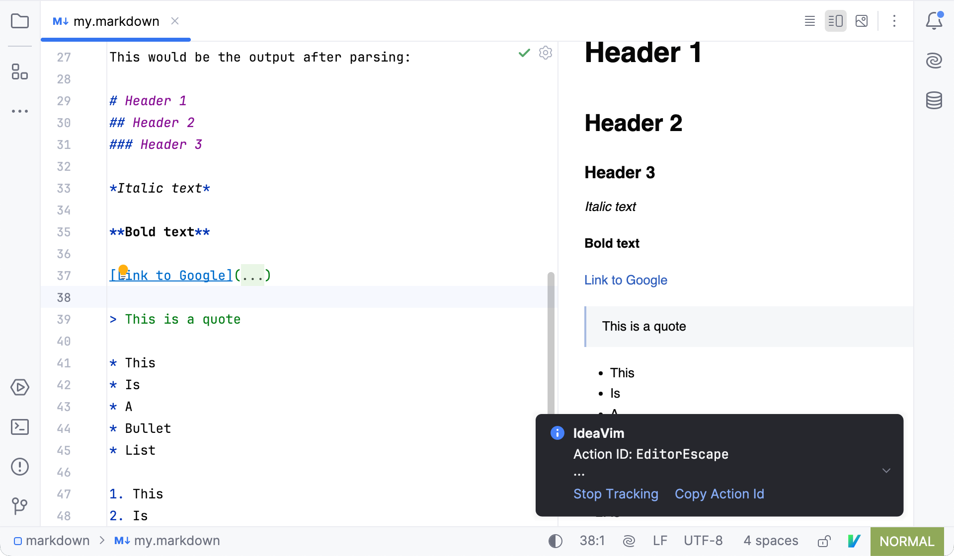 Actions IDs are displayed Actions IDs are displayed