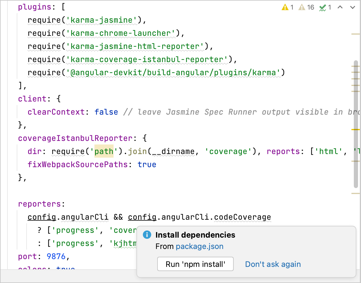 Opening an Angular application and downloading the dependencies from package.json Opening an Angular application and downloading the dependencies from package.json