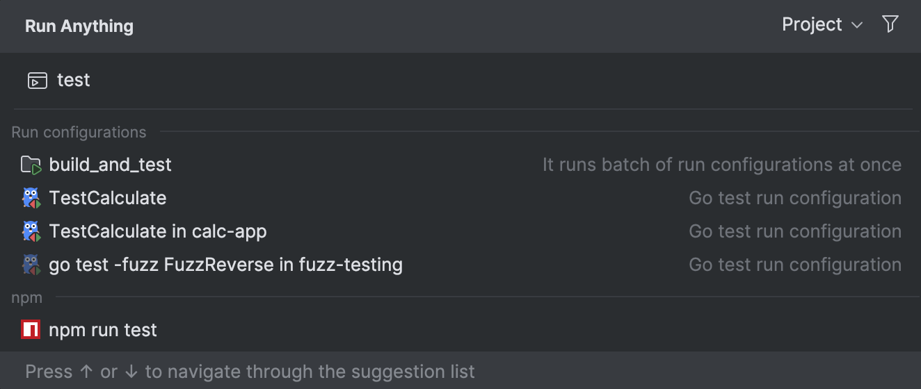 Run anything | GoLand Documentation