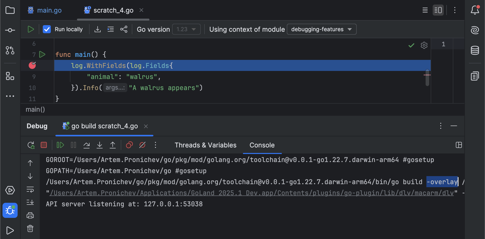 Scratch files | GoLand Documentation