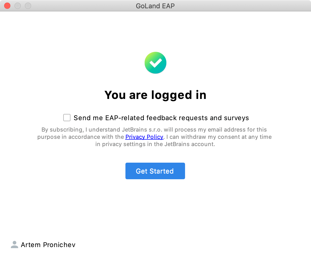 Successful login Successful login