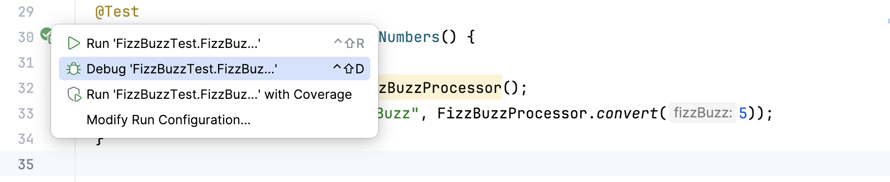 Debug test