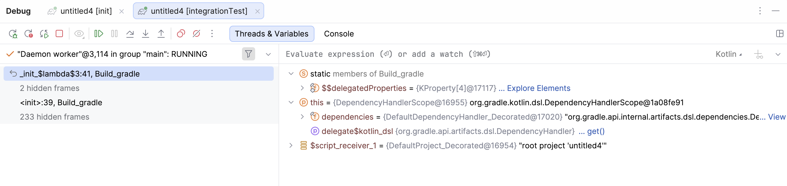 Debug tool window Debug tool window