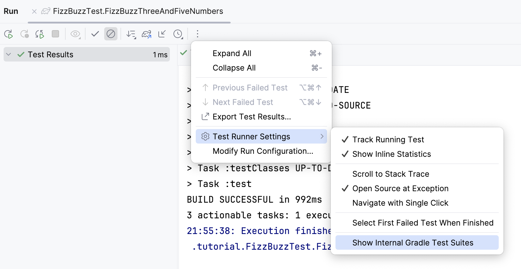 Run tool window