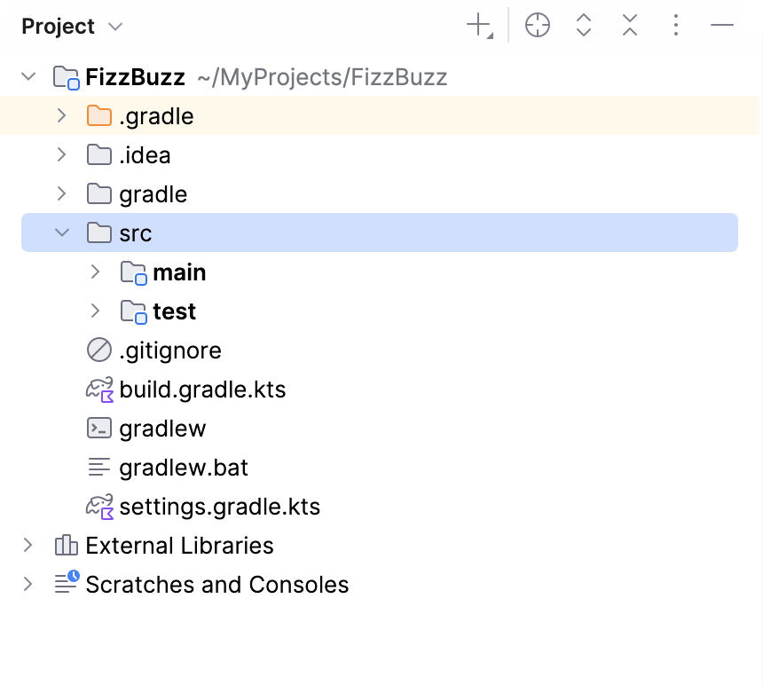 Gradle project view Gradle project view