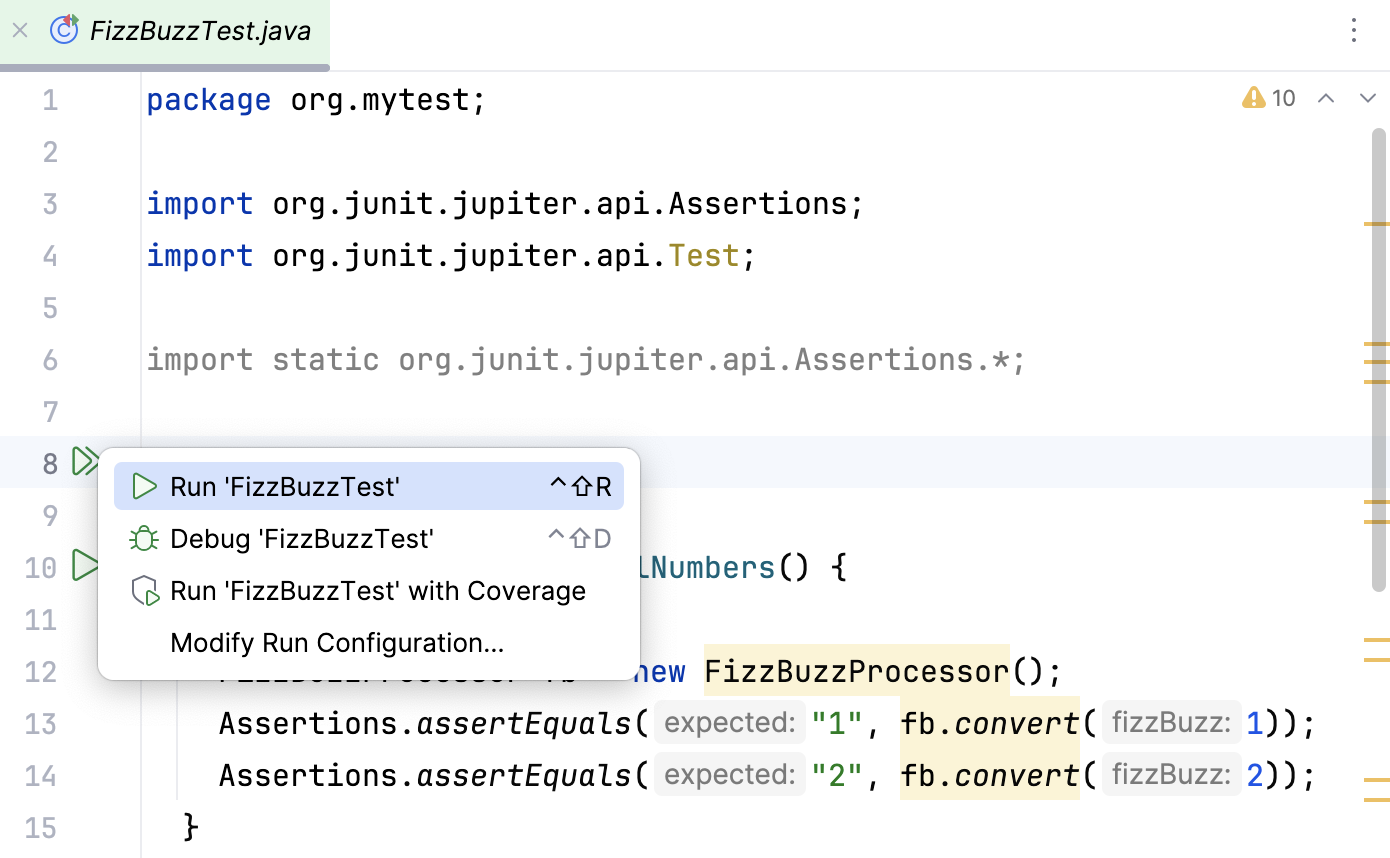 Gradle Run test from the gutter Gradle Run test from the gutter