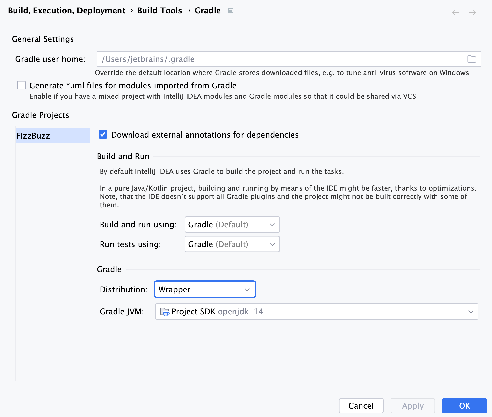 Gradle settings Gradle settings