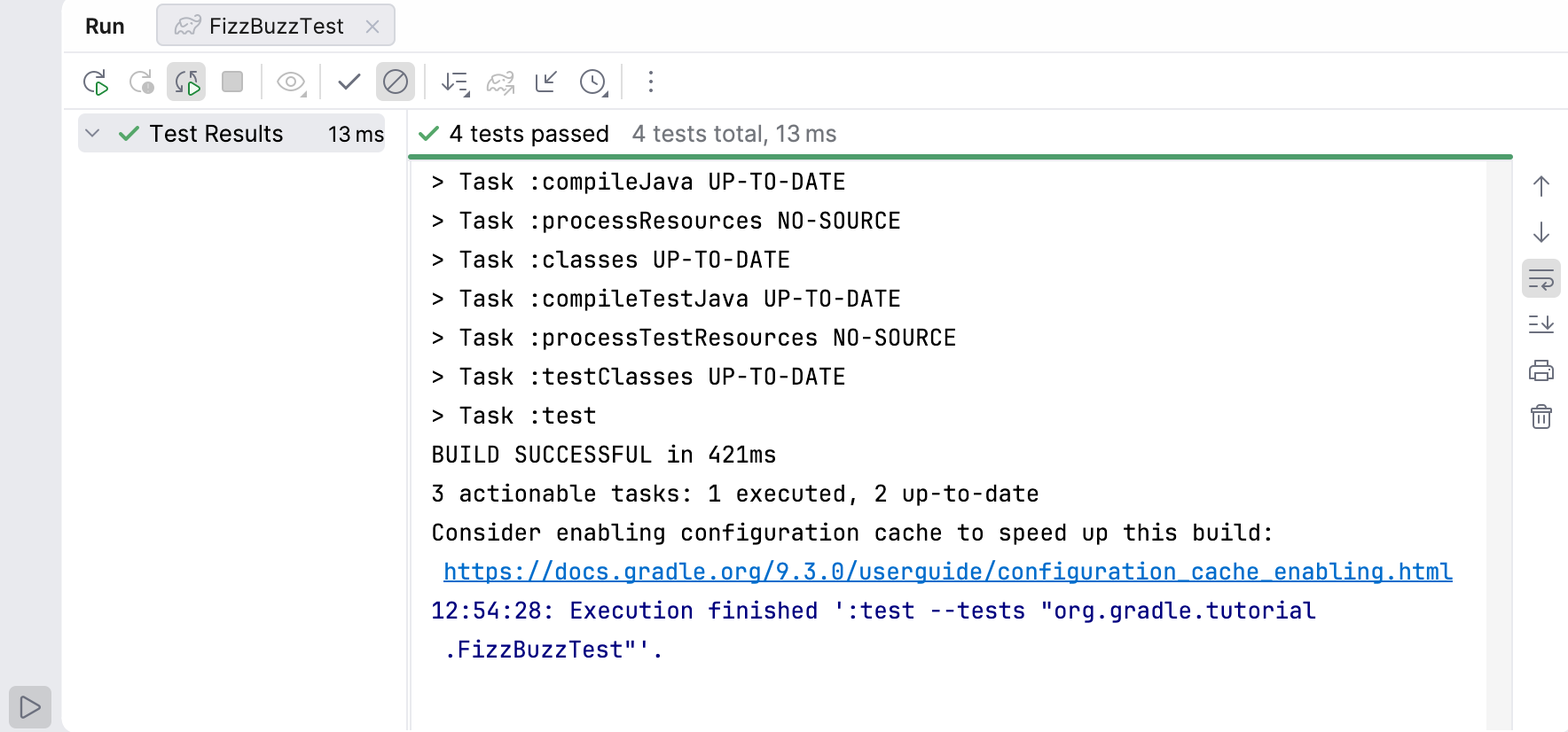 Run tool window /test passed Run tool window /test passed