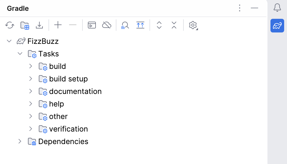 Gradle tool window Gradle tool window