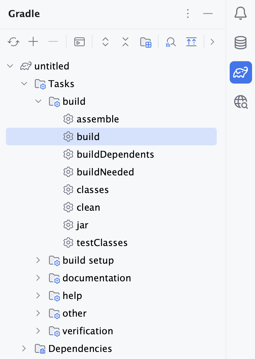 Gradle tool window Gradle tool window