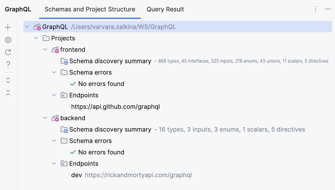 GraphQL 工具窗口 GraphQL 工具窗口