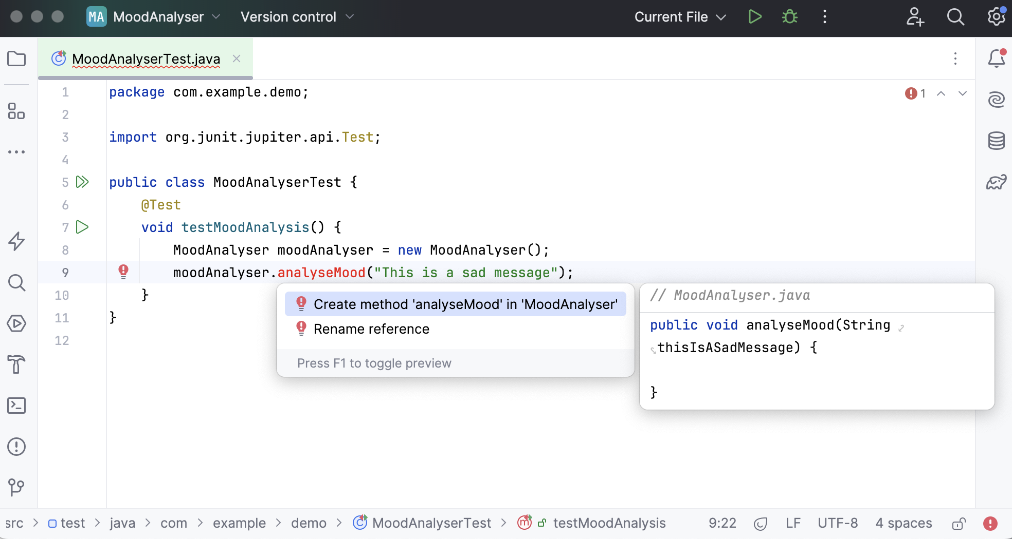 Ij tdd create method Ij tdd create method