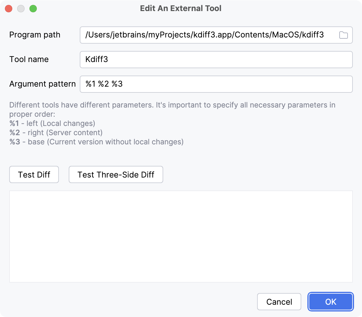Add kdiff3 as an external diff tool Add kdiff3 as an external diff tool