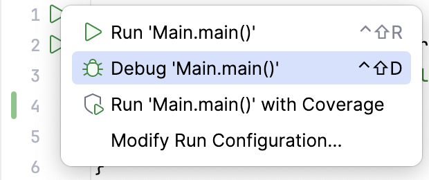 Run/Debug options Run/Debug options