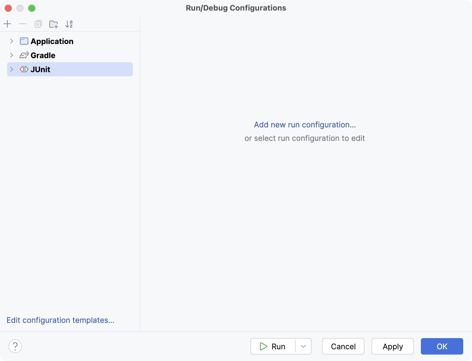 Run/Debug Configurations dialog Run/Debug Configurations dialog