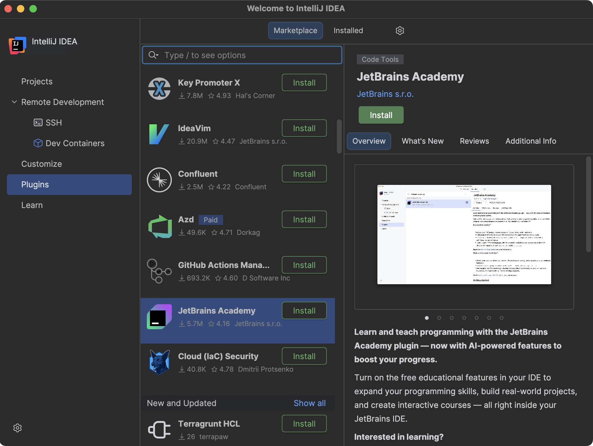 Run IntelliJ IDEA for the first time | IntelliJ IDEA Documentation