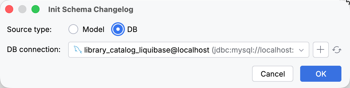 Flyway Init Schema Migration dialog