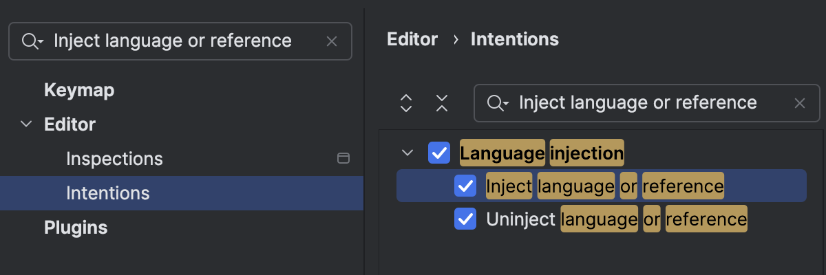 Language and reference injections | WebStorm Documentation