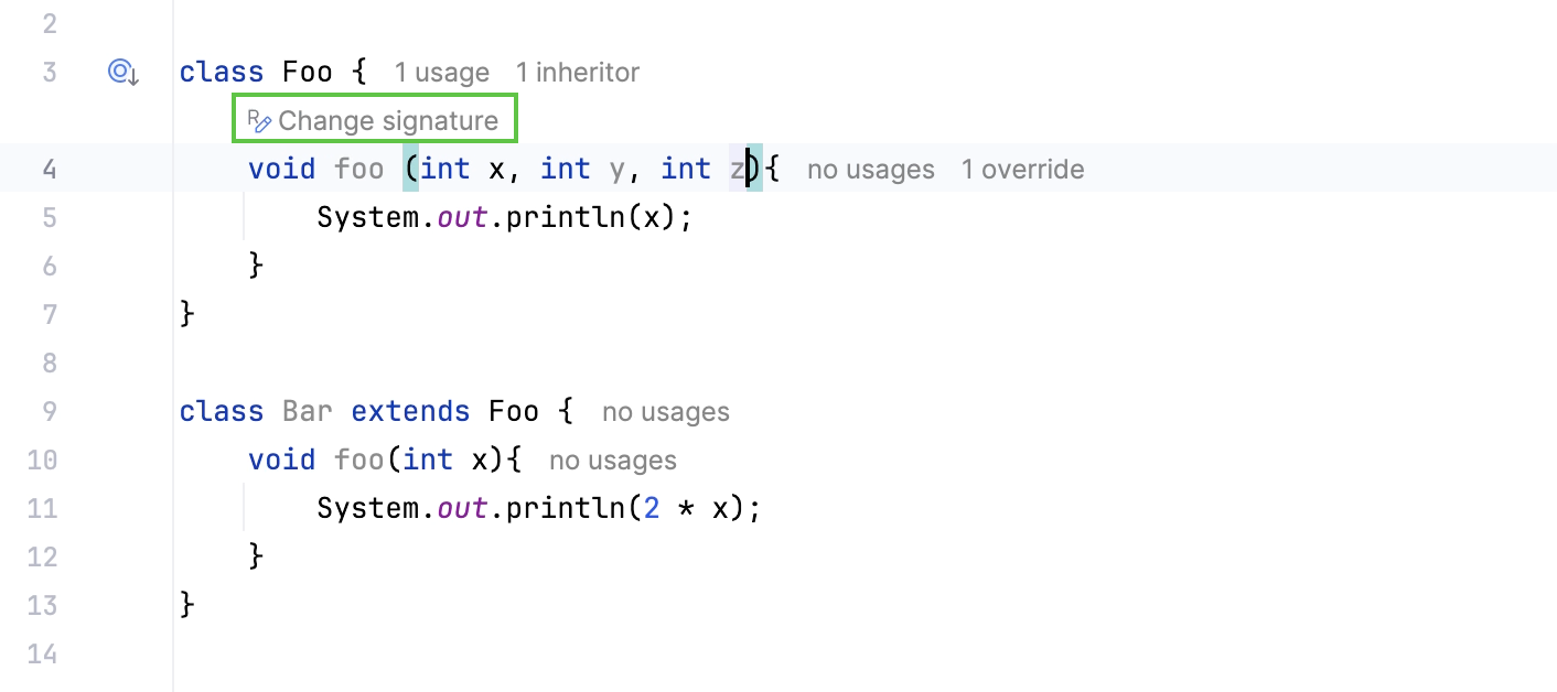 In-place change signature refactoring In-place change signature refactoring