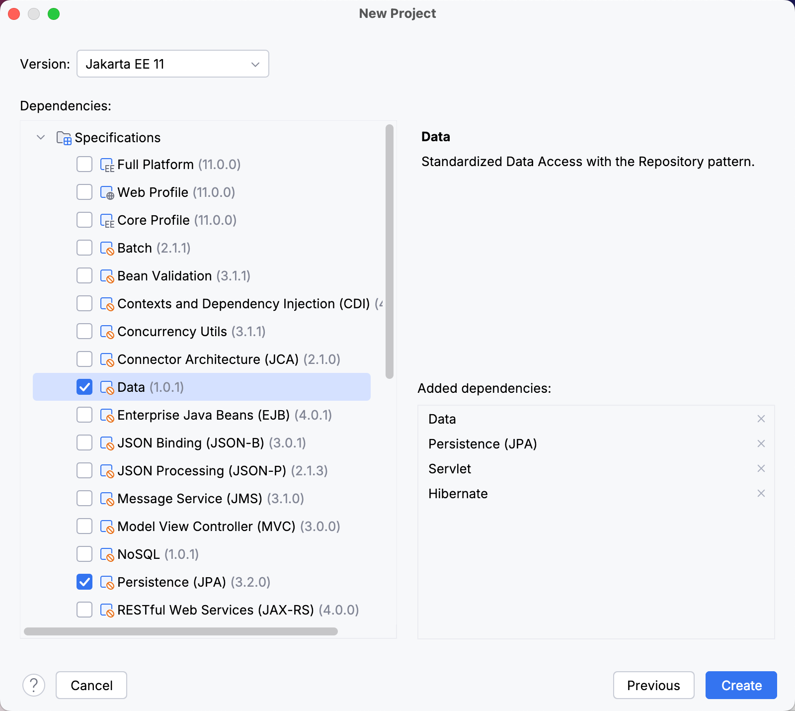 New Jakarta EE project with JPA and Hibernate