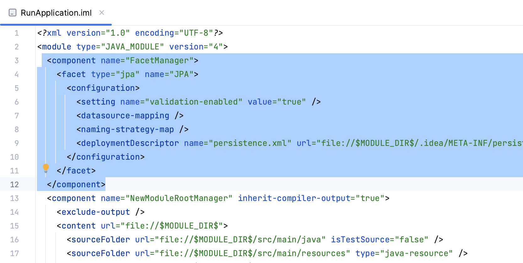 JPA facet in module file JPA facet in module file