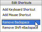 Keymap menu Keymap menu