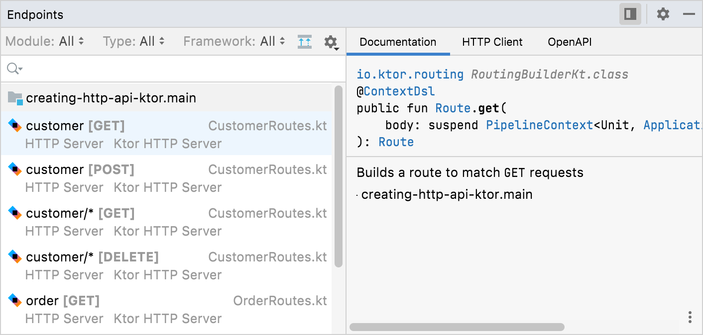 Ktor endpoints Ktor endpoints