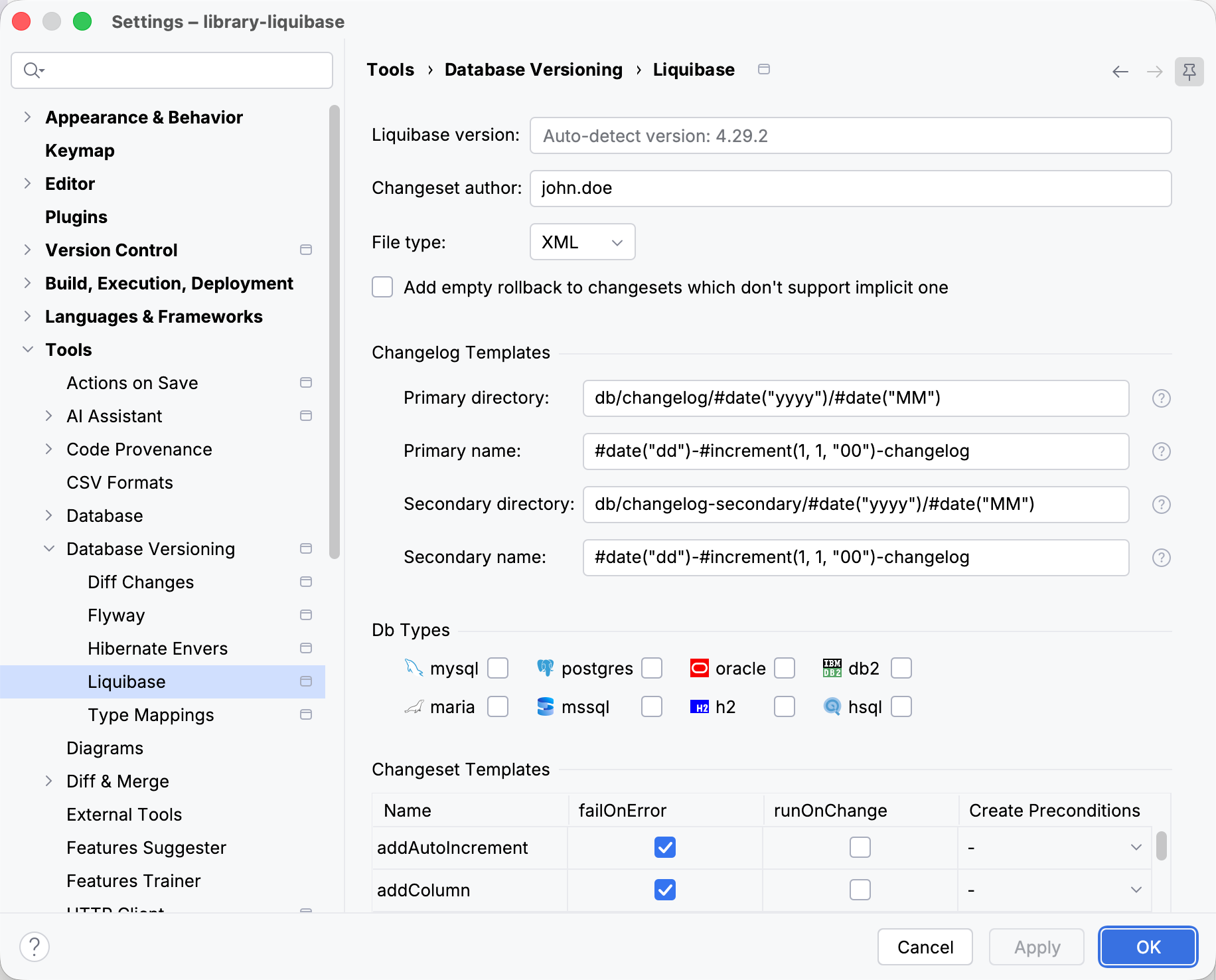 liquibase-settings
