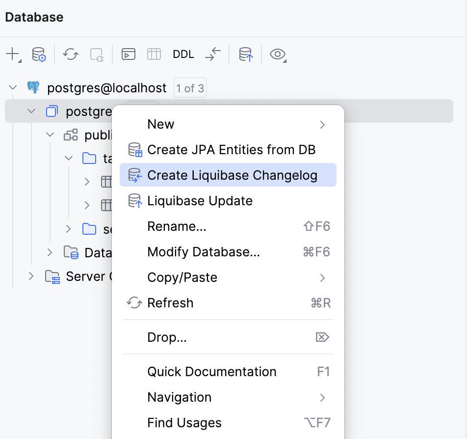DB から JPA エンティティを作成する