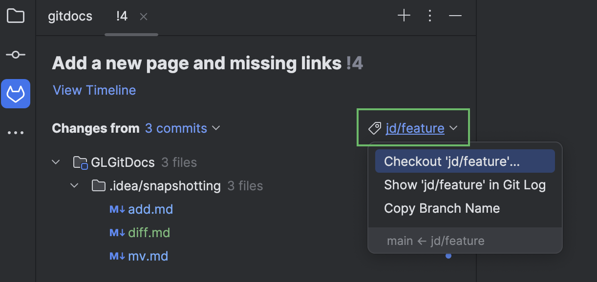 Review incoming GitLab merge requests | WebStorm Documentation