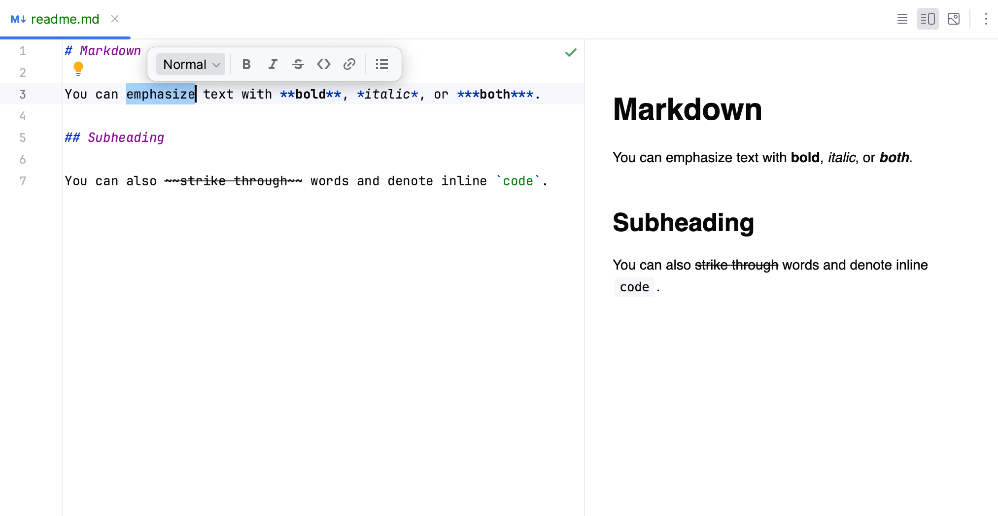 Markdown editor formatting toolbar Markdown editor formatting toolbar