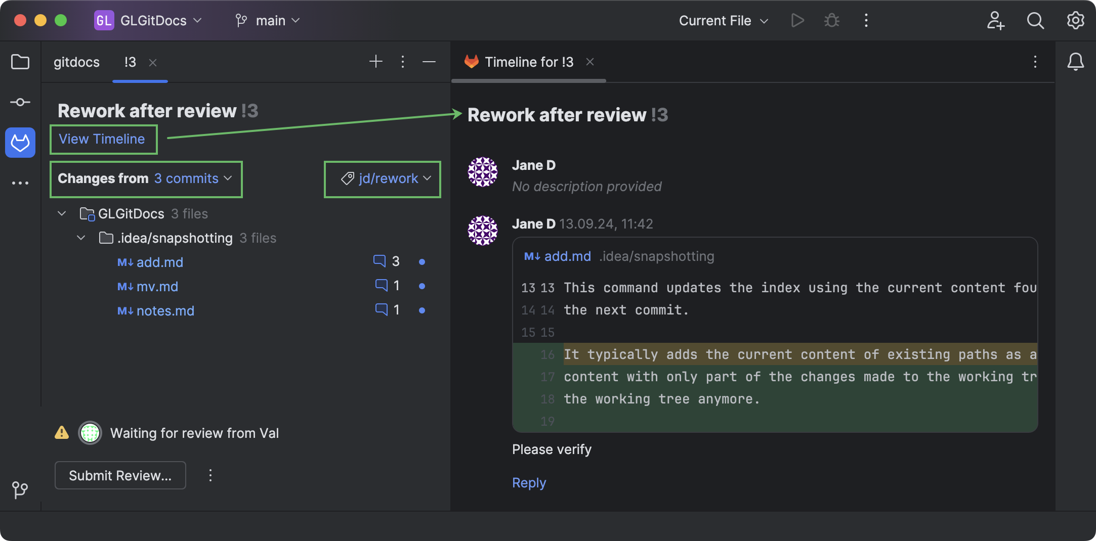 Review incoming GitLab merge requests | WebStorm Documentation
