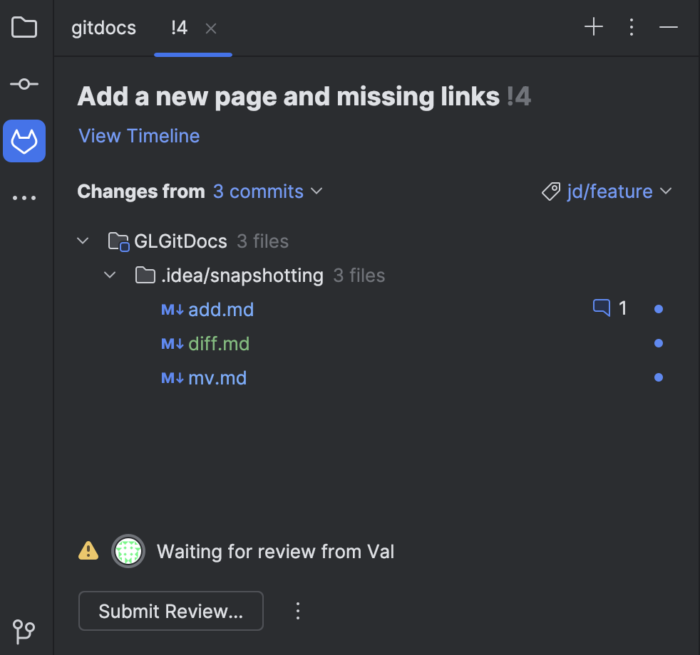 Review incoming GitLab merge requests | WebStorm Documentation