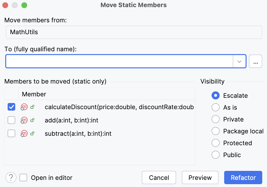 Move members dialog Move members dialog