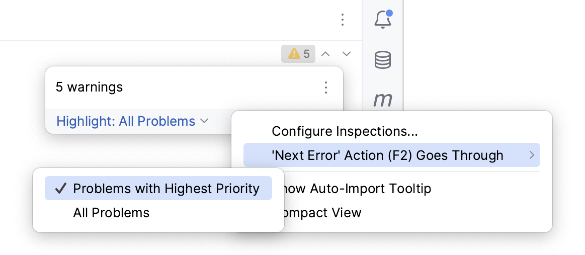 Configuring navigation between highlighted lines Configuring navigation between highlighted lines
