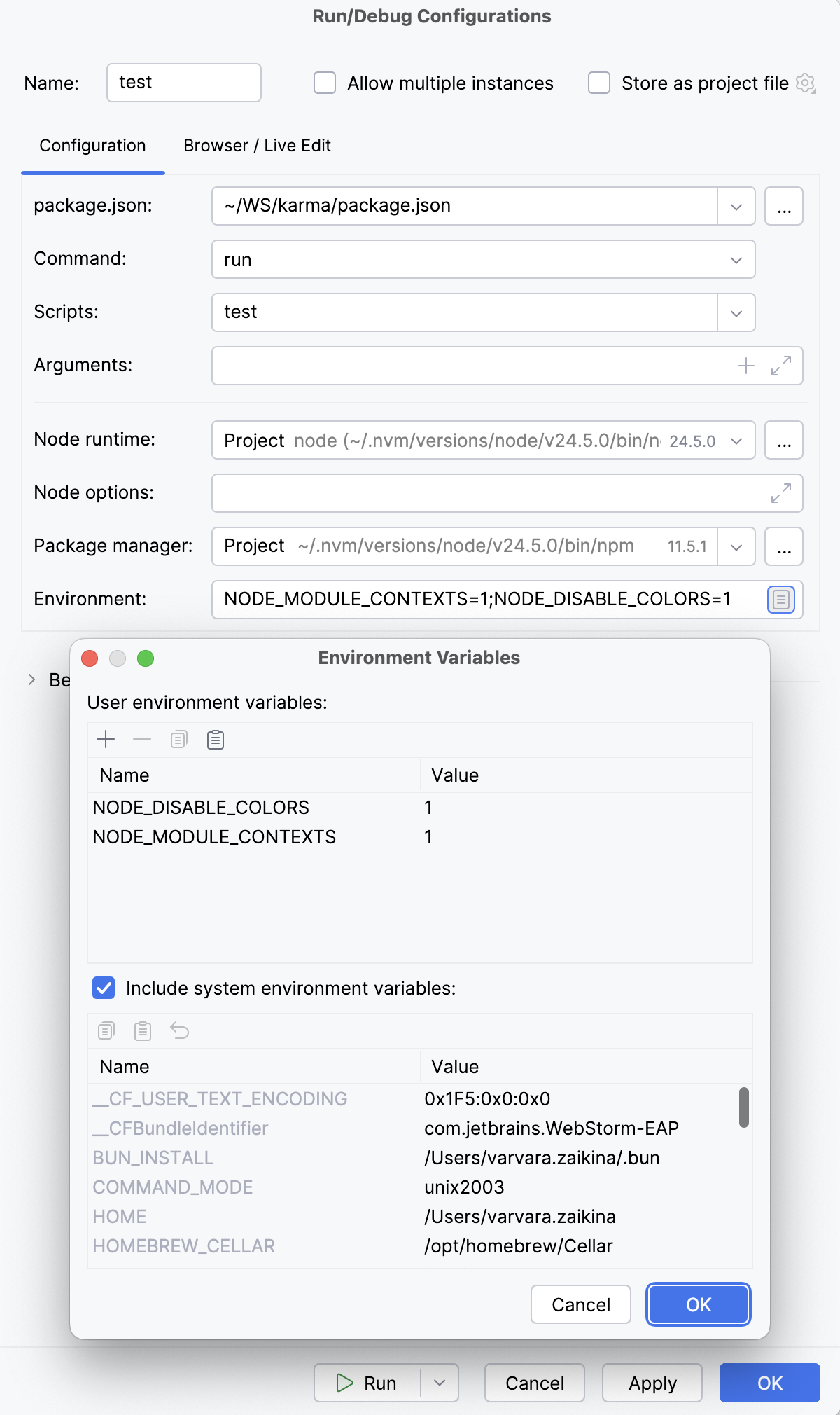 Environment variables Environment variables