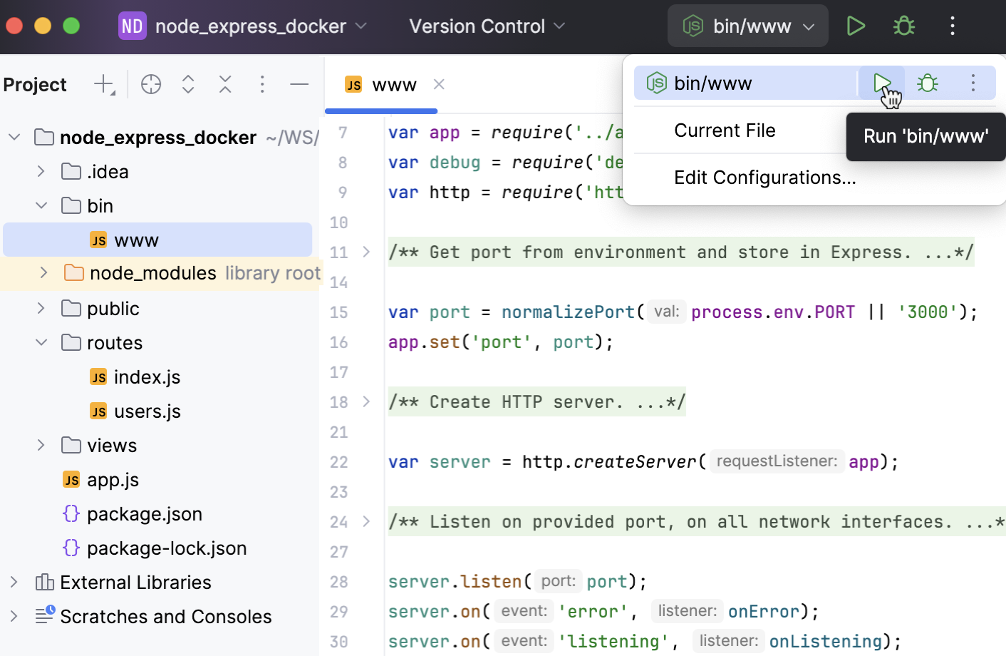 Run an Express application locally Run an Express application locally