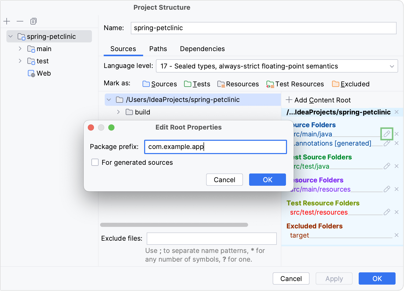 Assigning a package prefix to a sources folder Assigning a package prefix to a sources folder