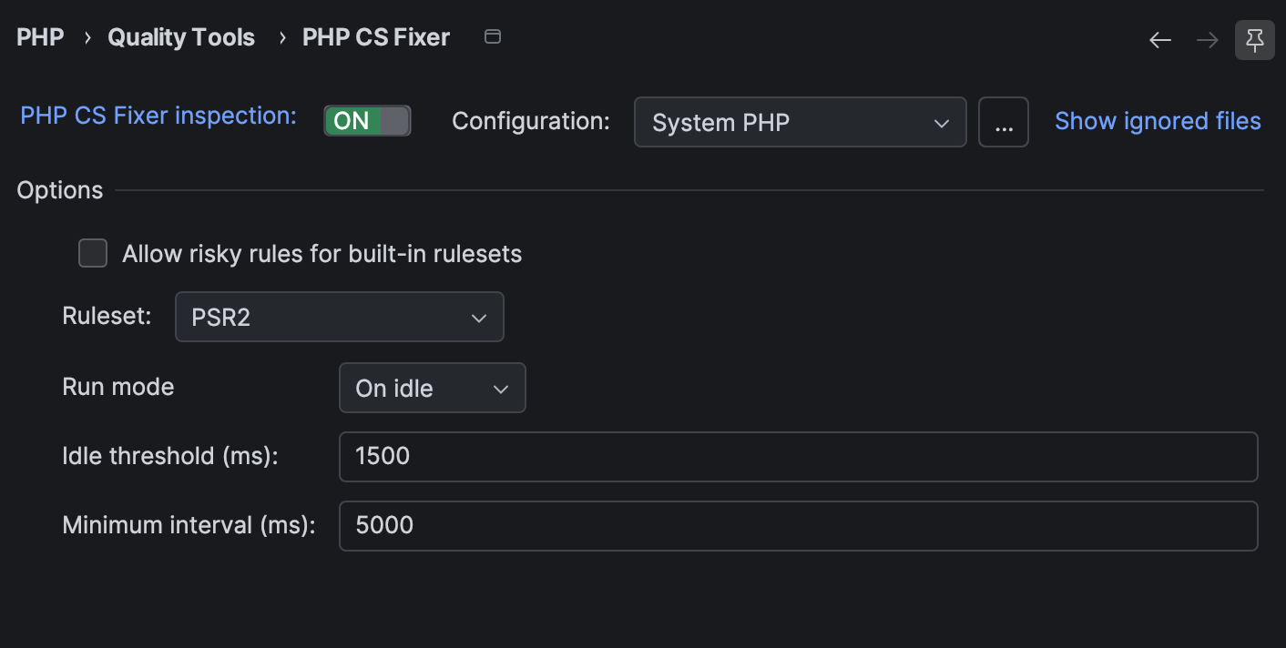 PHP CS Fixer | PhpStorm Documentation