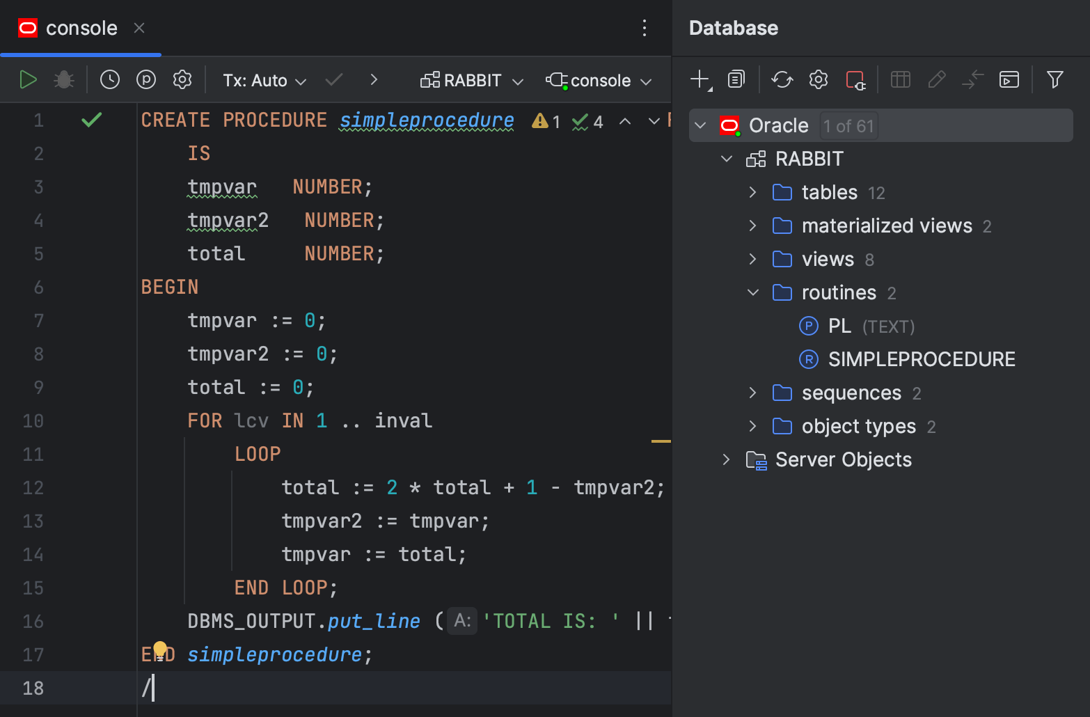Debug Oracle PL/SQL code | IntelliJ IDEA Documentation
