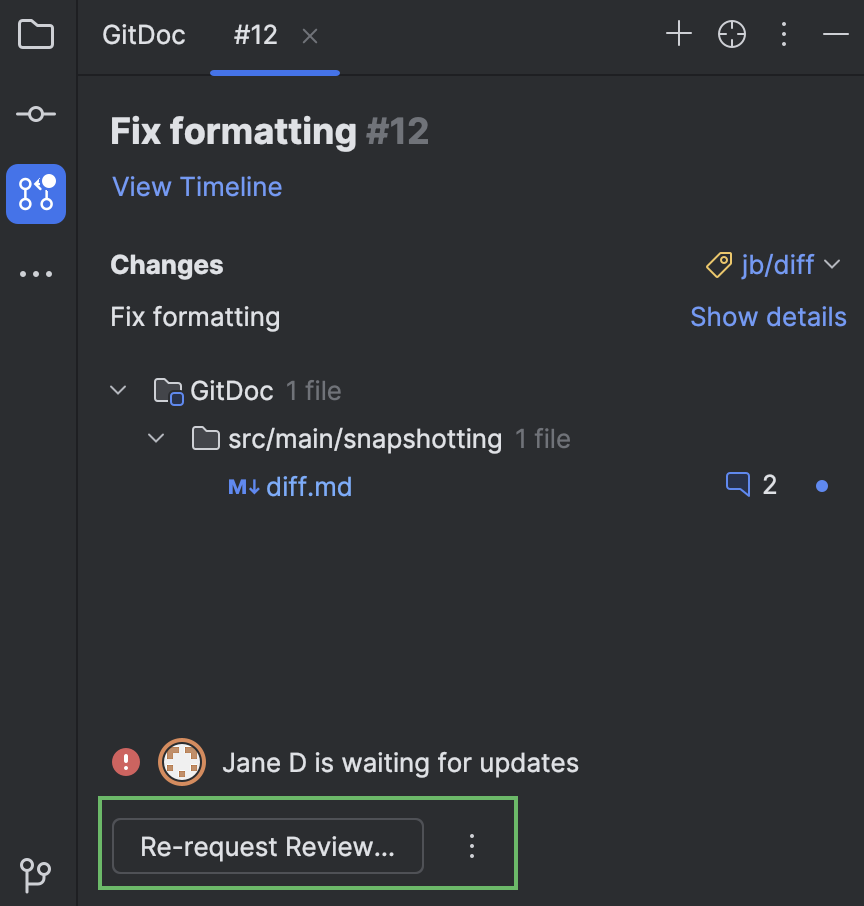 Create and merge GitHub pull requests | IntelliJ IDEA Documentation